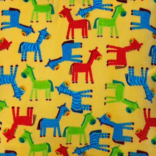 Coloured Horses Mini Cushion