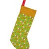 Santa & Reindeers Christmas Stocking. Green_Gold-CST012
