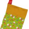 Santa & Reindeers Christmas Stocking. Green_Gold-CST012