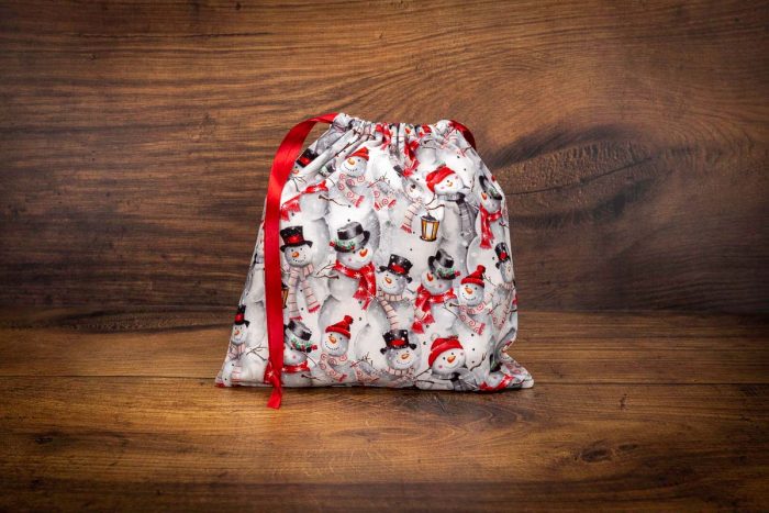 Christmas Gift Bag-Snowmen & Lantern