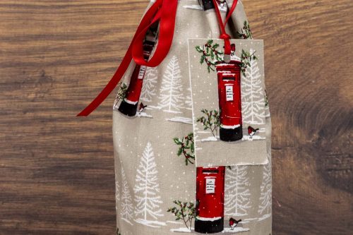 Post Box Christmas Bottle Bag
