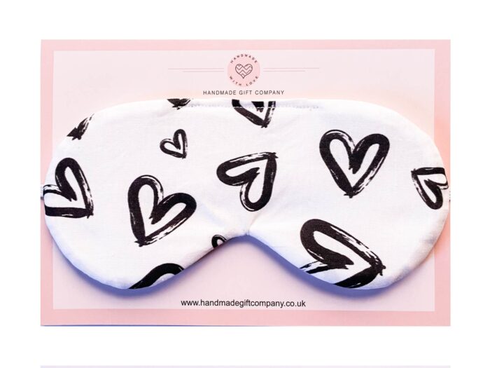 Sleep/Eye Mask Black Hearts