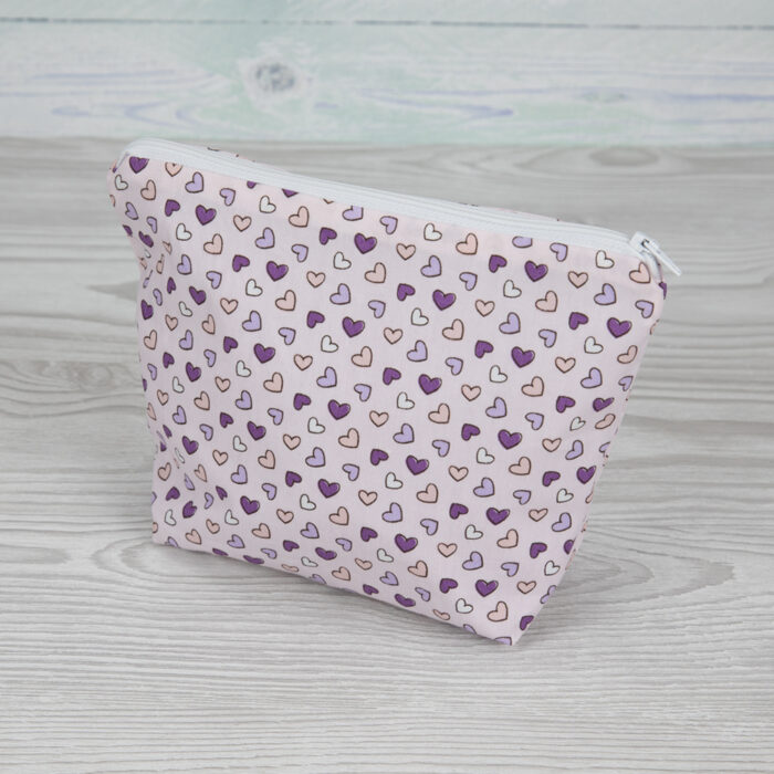 Pink Hearts Cosmetic Bag