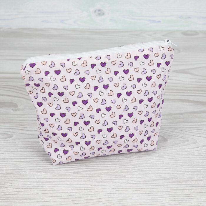 Pink Hearts Cosmetic Bag
