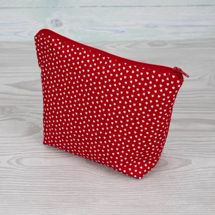 Hearts Cosmetic Bag-Red