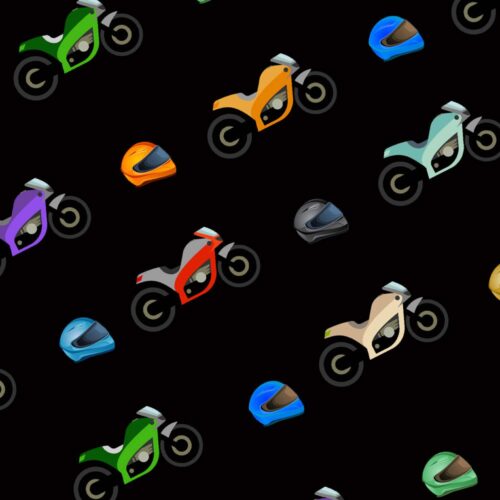 Motorbike Gift Wrap-Black Background