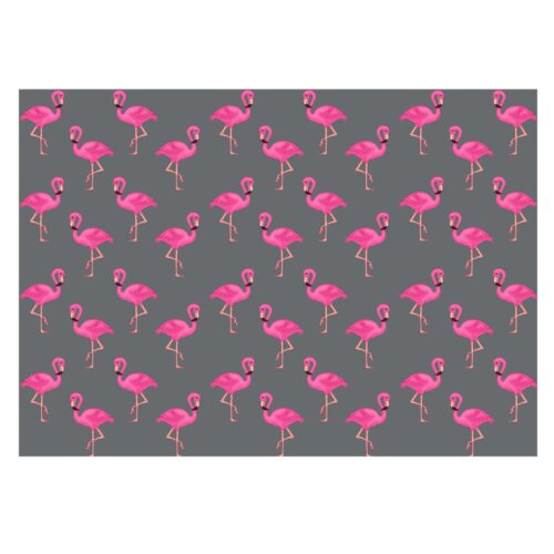 Pink Flamingo Gift Wrap- Grey
