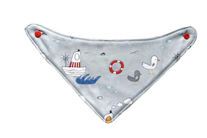 Handmade Baby Bib-Nautical Grey