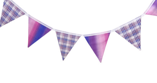 Bunting Purple White Checked