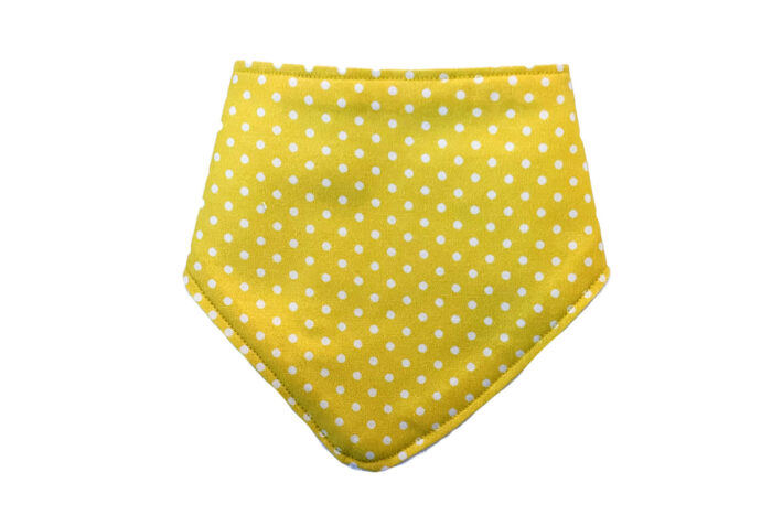 Handmade Baby Bib Yellow Dots