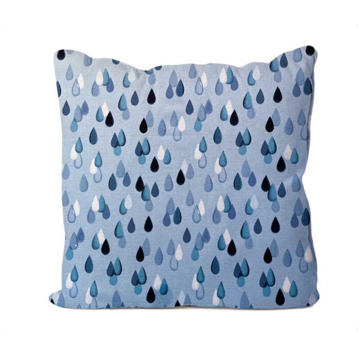 Blue Teardrop Design Cushion