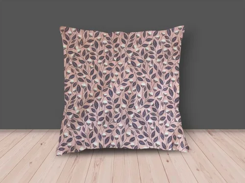 Floral Cushion-Pink-Grey