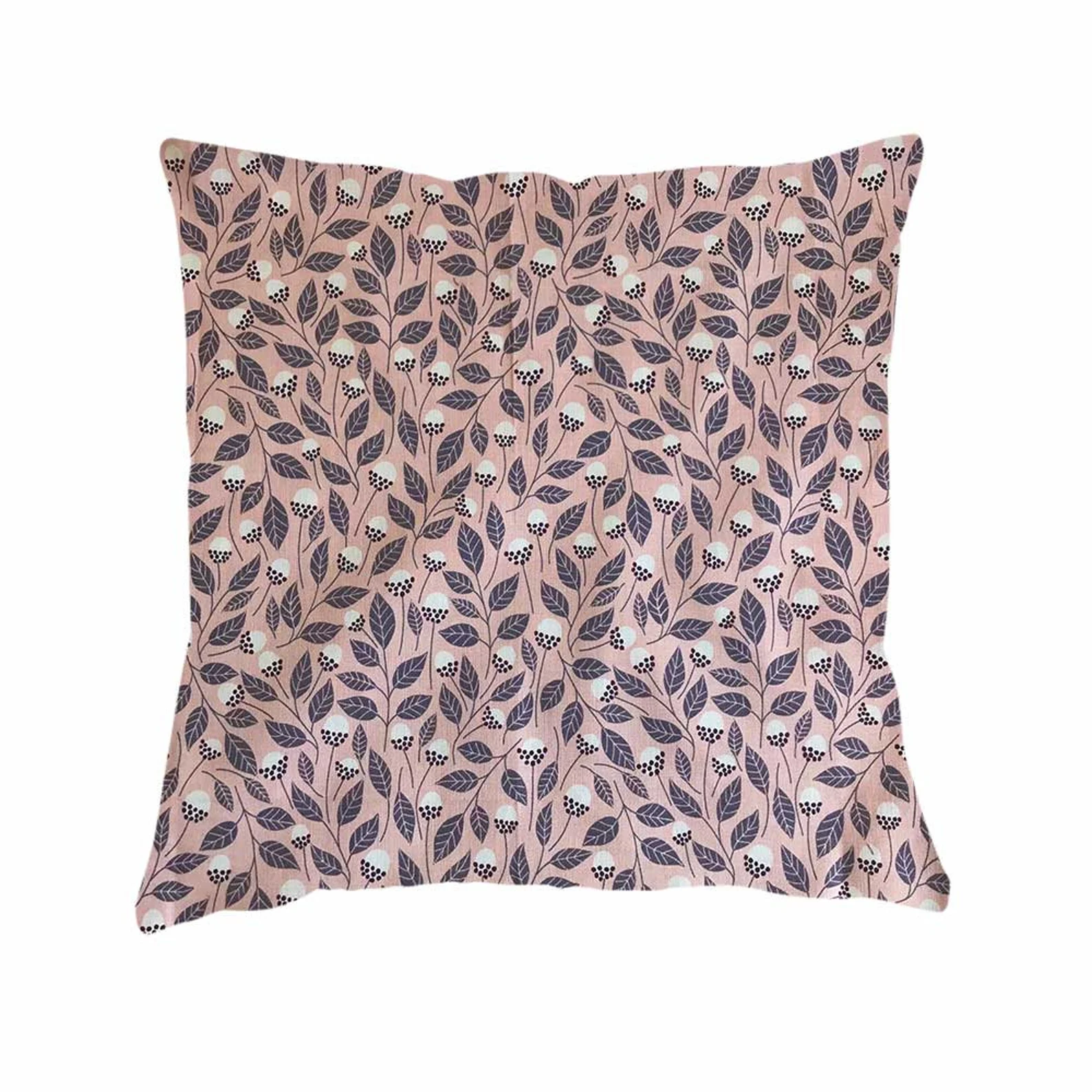 Floral Cushion-Pink-Grey