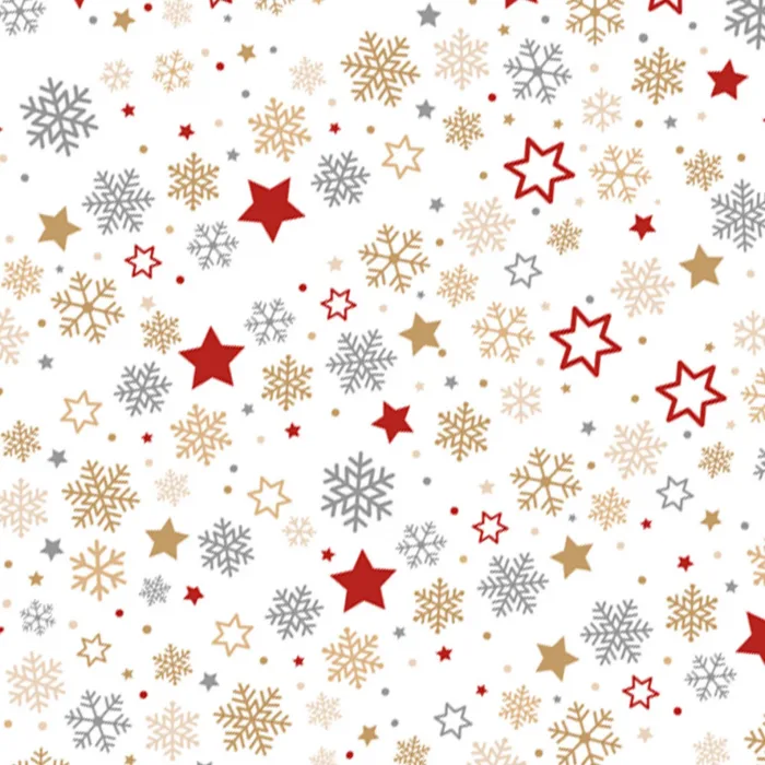 Christmas Gift Wrap Snowflakes Mixed