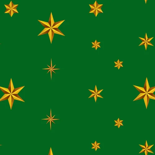 Christmas Gift Wrap Stars Green