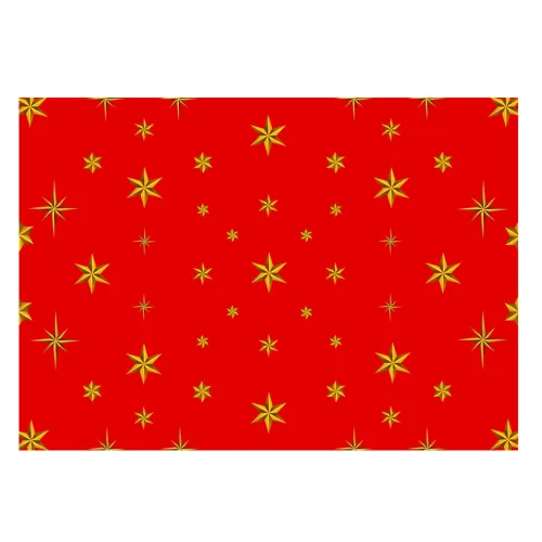 Christmas Gift Wrap Stars Red