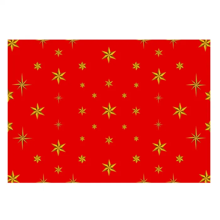 Christmas Gift Wrap Stars Red