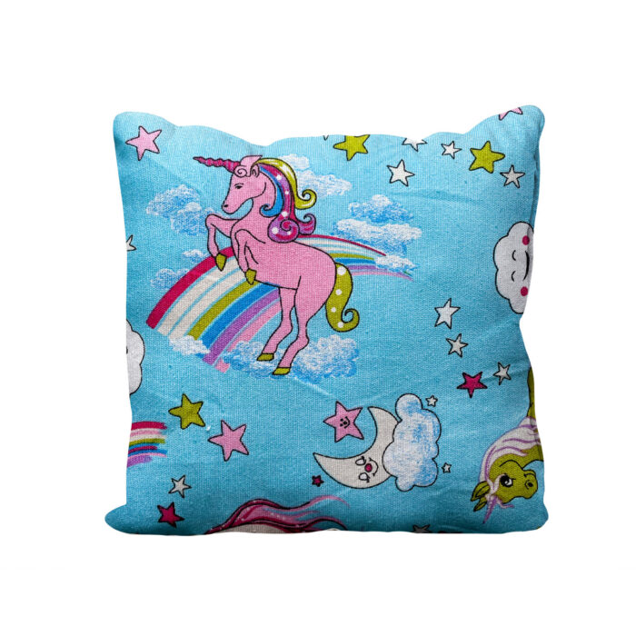 Mini Cushion Unicorns Blue