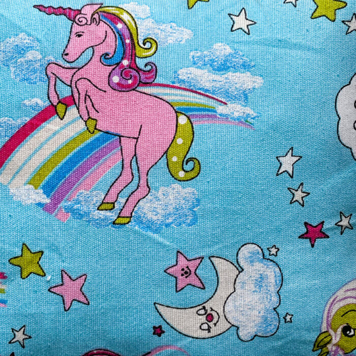 Mini Cushion Unicorns Blue
