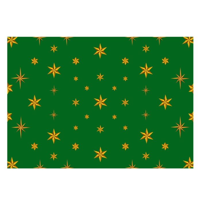 Christmas Gift Wrap Stars Green