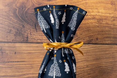 Christmas Bottle Bag Trees Blue