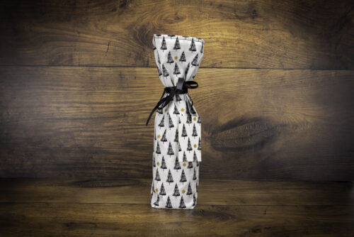 Christmas Bottle Bag Black Trees