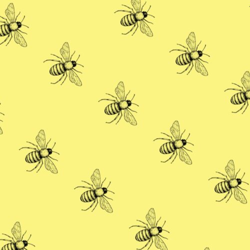 Bees Gift Wrap Yellow