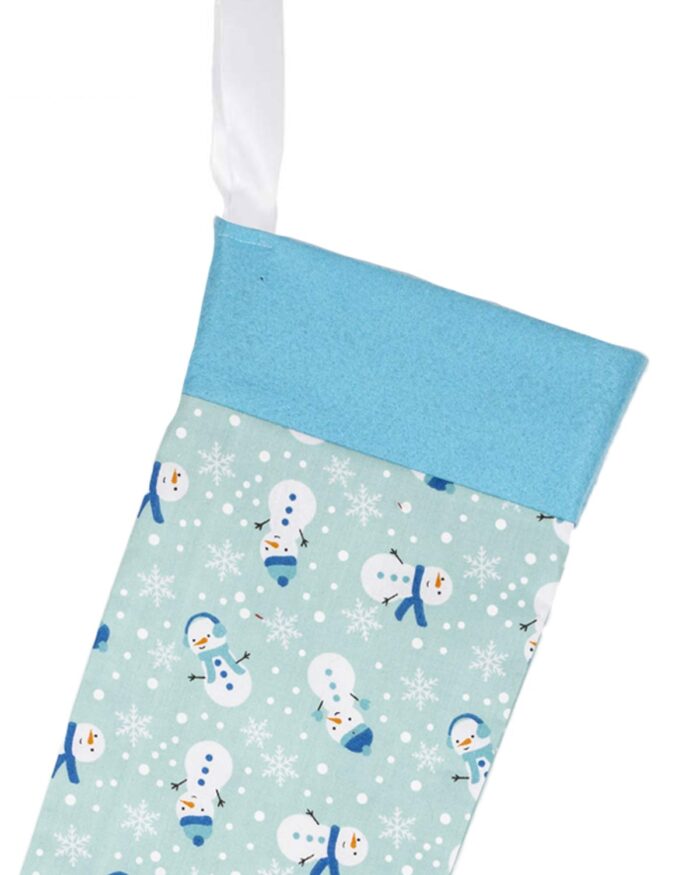 Christmas Stocking Snowmen Blue