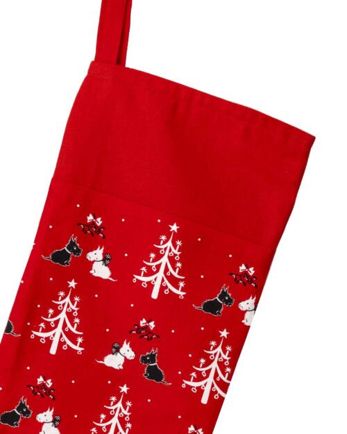 Christmas Stocking Scottie Dogs Red