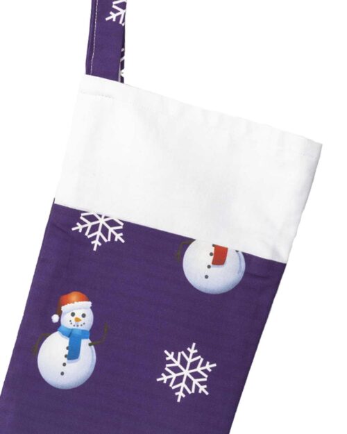 Christmas Stocking Snowmen Purple