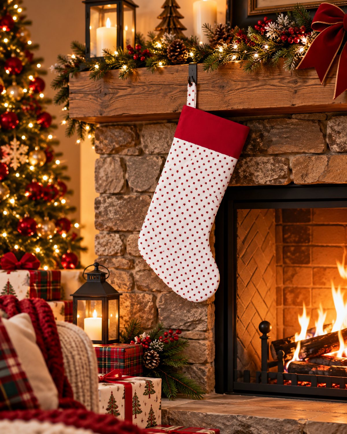 Christmas-Stocking-Red-Stars-CST037