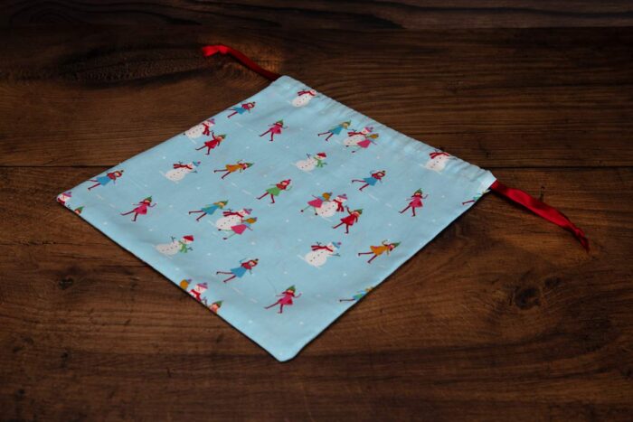 Christmas Gift Bag Snowmen Blue