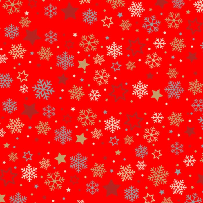Christmas Gift Wrap Snowflakes Red