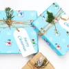 Christmas Gift Wrap Snowmen Blue