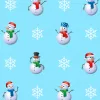 Christmas Gift Wrap Snowmen Blue