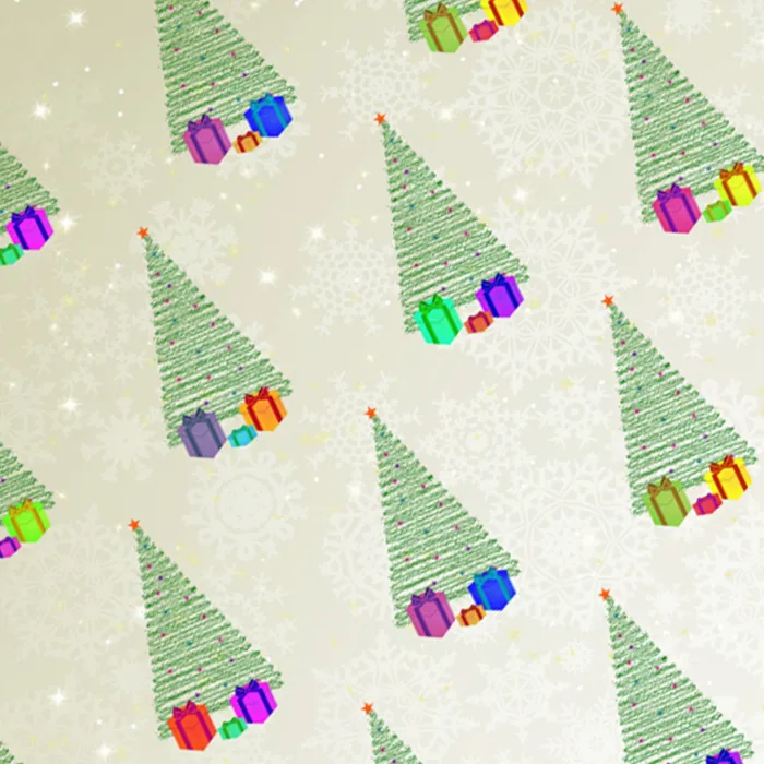 Christmas Gift Wrap Trees Green