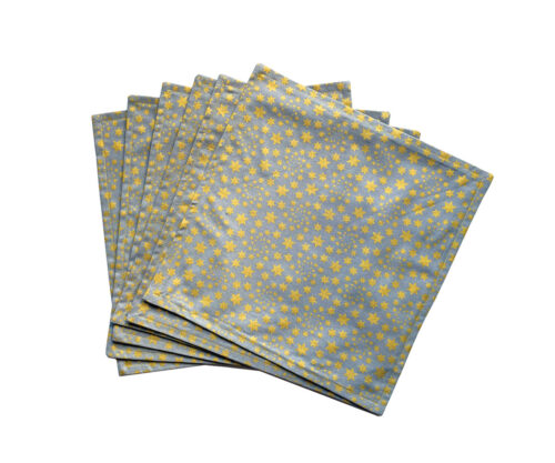 Handmade Christmas Napkins Stars Gold-Set of 6