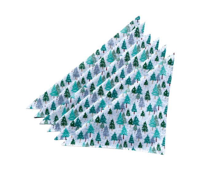 Handmade Christmas Napkins Trees Green-Set of 6