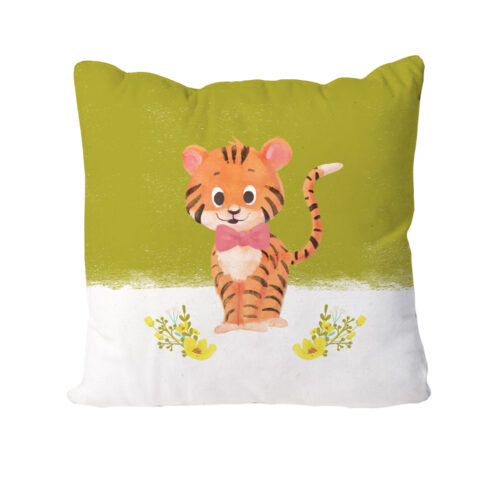 Cute Tiger Cushion Green