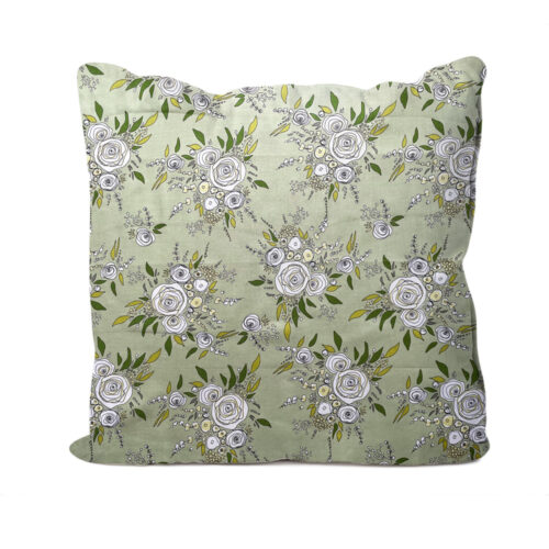 Green Floral Design Cushion