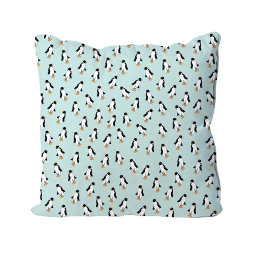 Penguin Cushion Pale Blue
