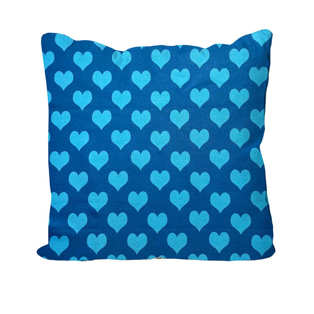 Now for Valentines Day. Blue Hearts Design Cushion