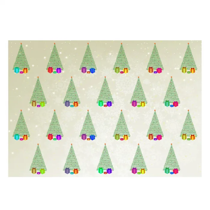 Christmas Gift Wrap Trees Green