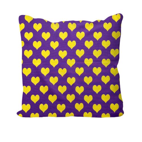 Yellow Hearts Design Cushion