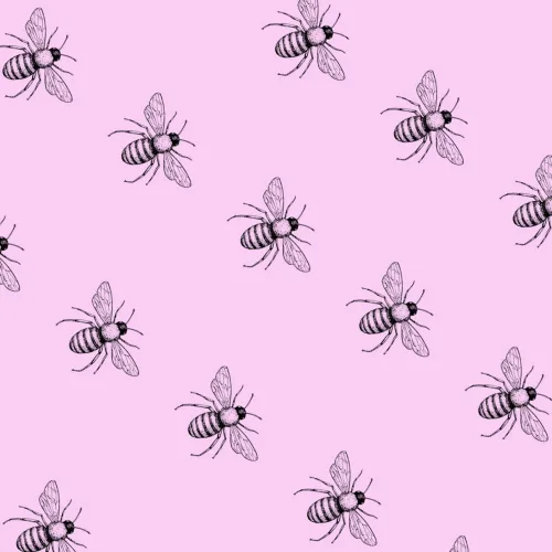 Bees Gift Wrap Pink