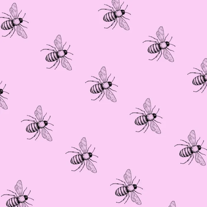 Bees Gift Wrap Pink