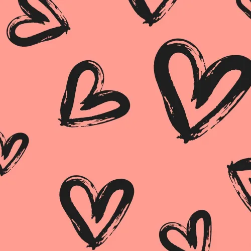 Hearts Gift Wrap Peach