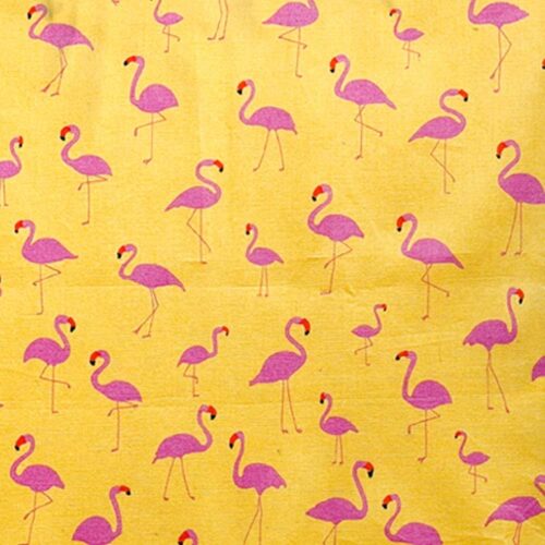 Flamingo Cushion Yellow Pink