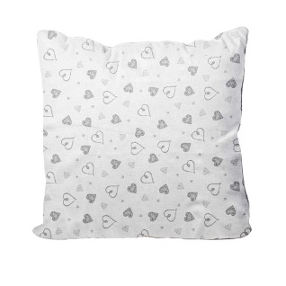 Silver Heart Design Cushion