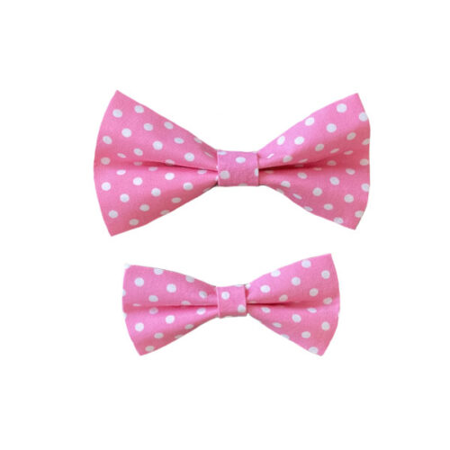Dog Bow Pink White
